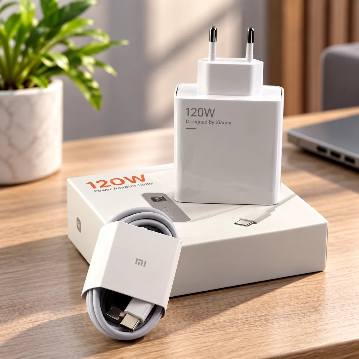 Зарядний пристрій USB Adapter 9172, 120W, з кабелем Type-C