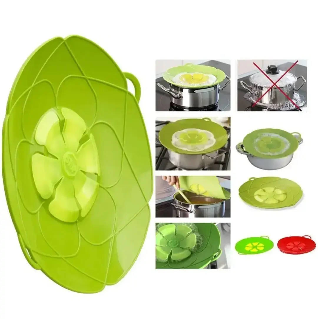 Silicone Anti-Boil-Over Lid Spill Stopper LID