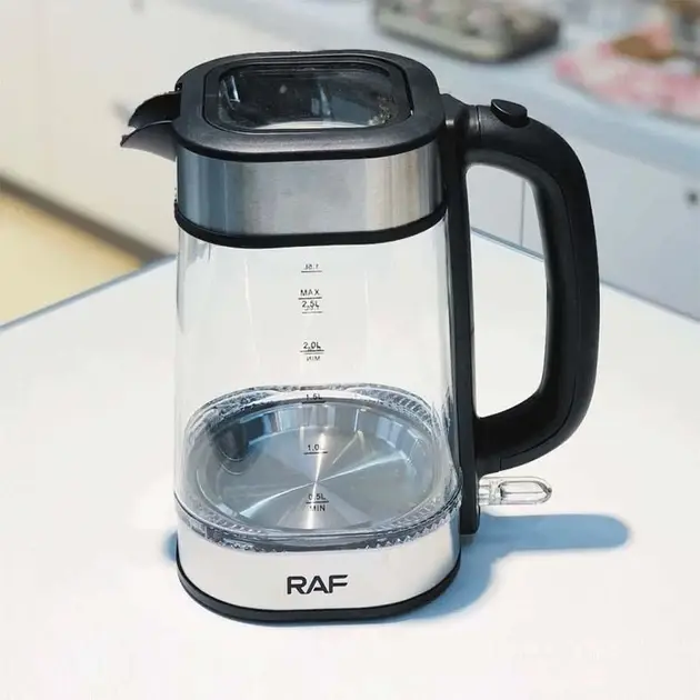 Glass electric kettle with backlight RAF R.7890, 2000 W, 2.5 L