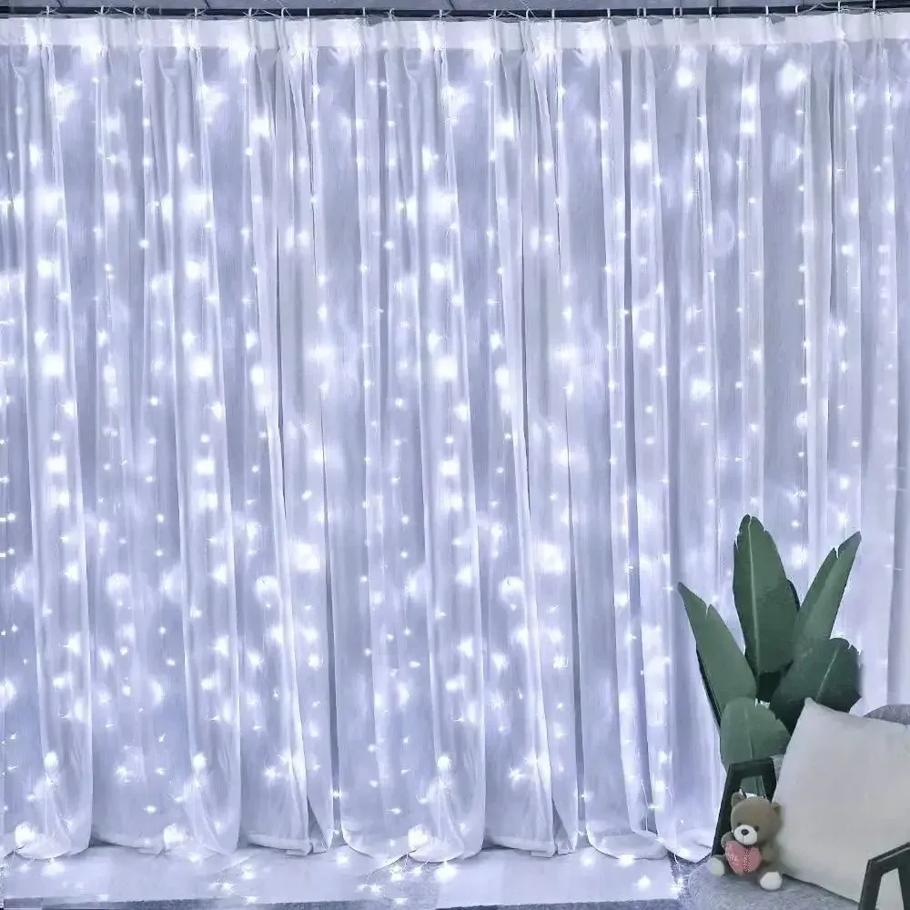 Гірлянда-штора світлодіодна 160 LED, 2х2 м, живлення USB, біла