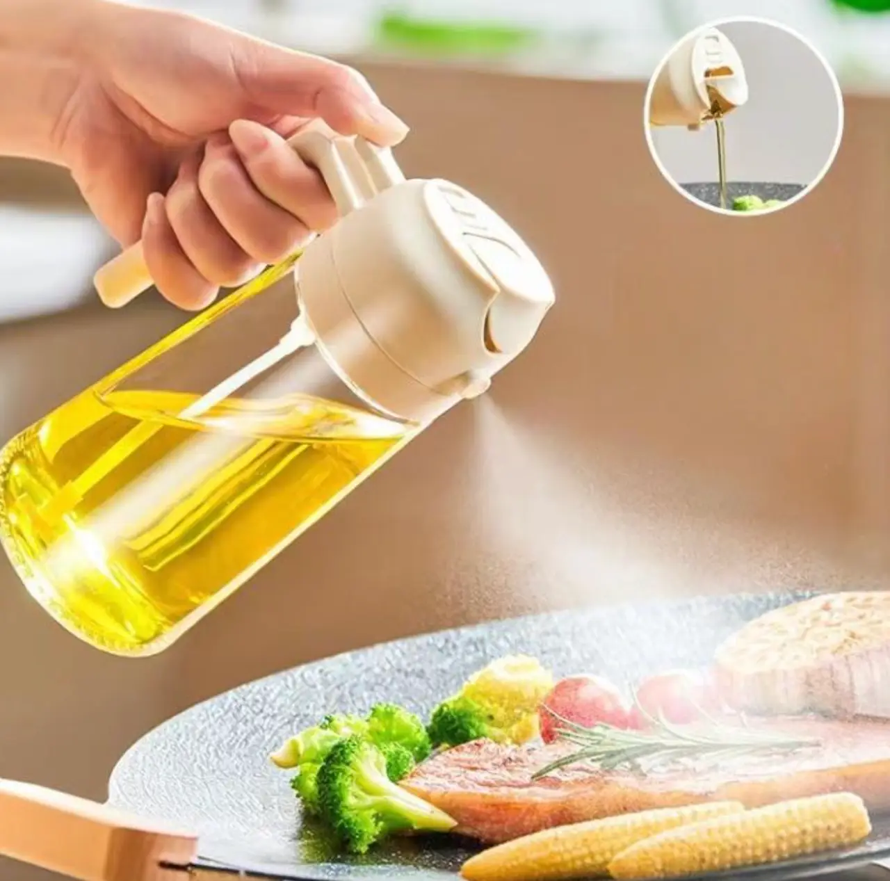 Бутылка-дозатор с распылителем для масла и уксуса, 470 мл, OIL BOTTLE