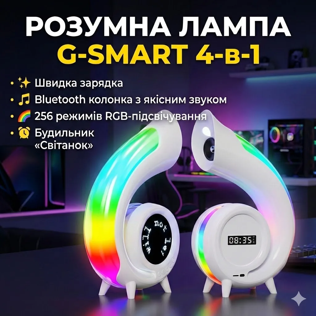 Bluetooth-колонка Abyss G69 Pro Lyrics з LED-дисплеєм, будильником, годинником і RGB-підсвіткою